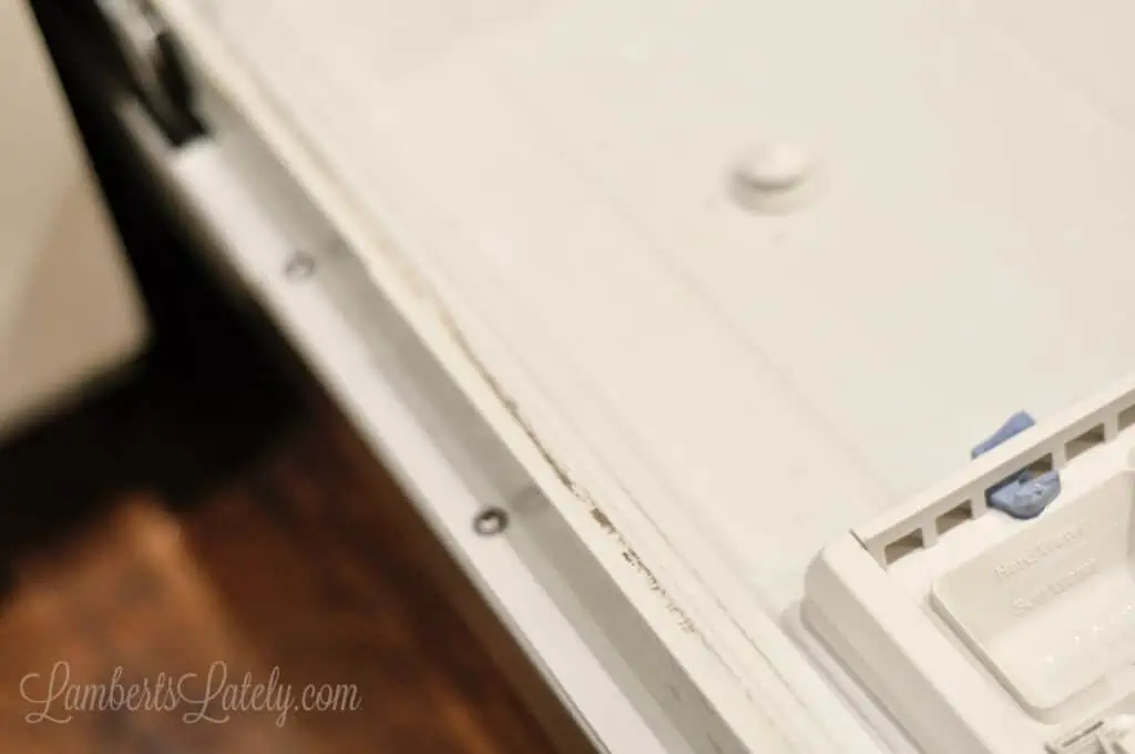 edge of a dishwasher door