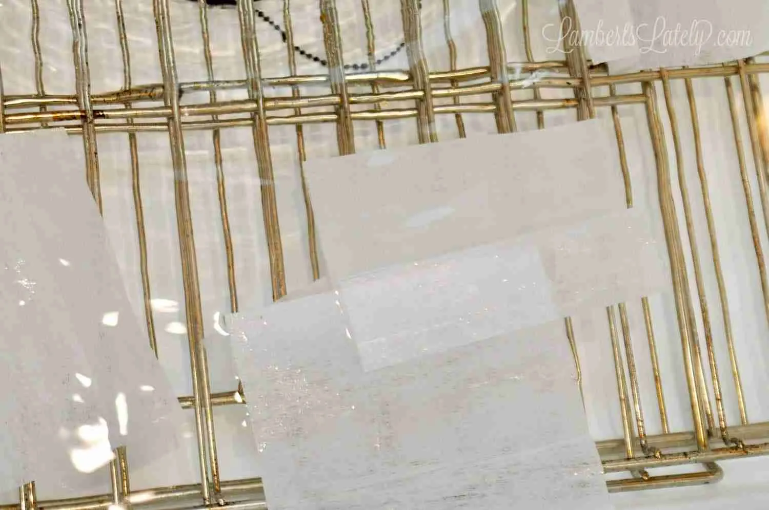 dryer sheets, hot water, and oven racks cleaning in a bathtub