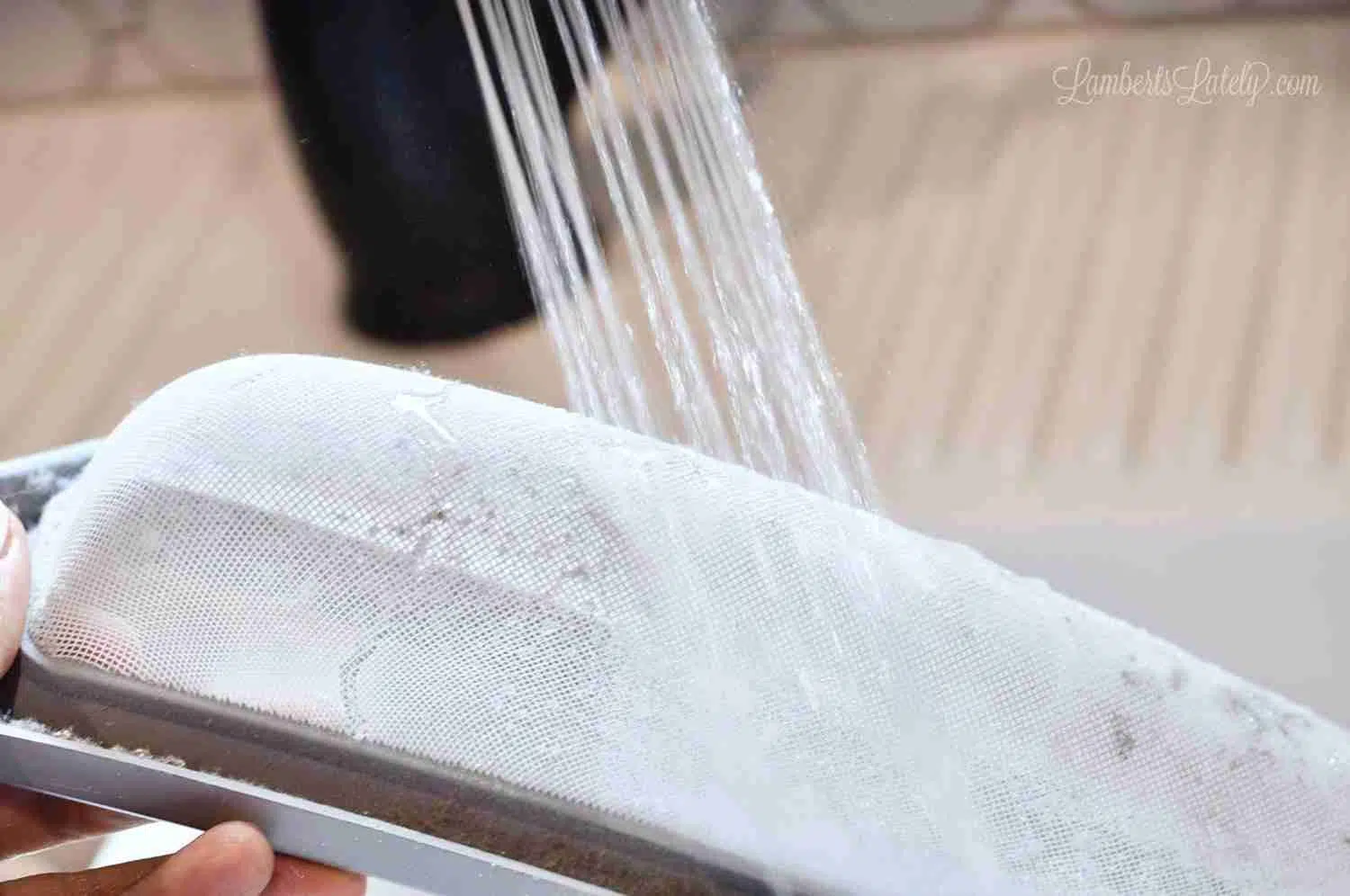 washing out a dryer filter