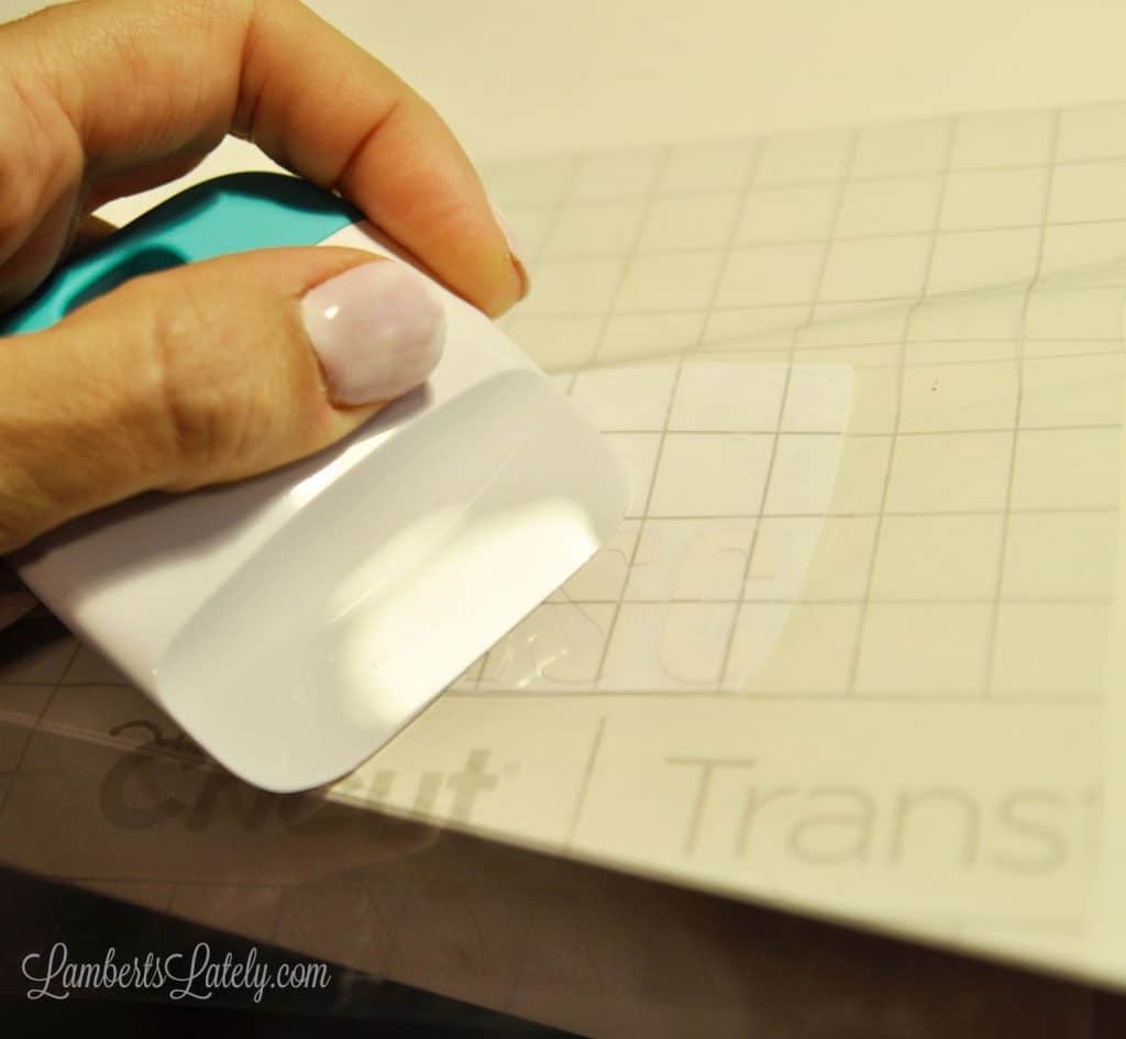 smoothing vinyl on transfer paper