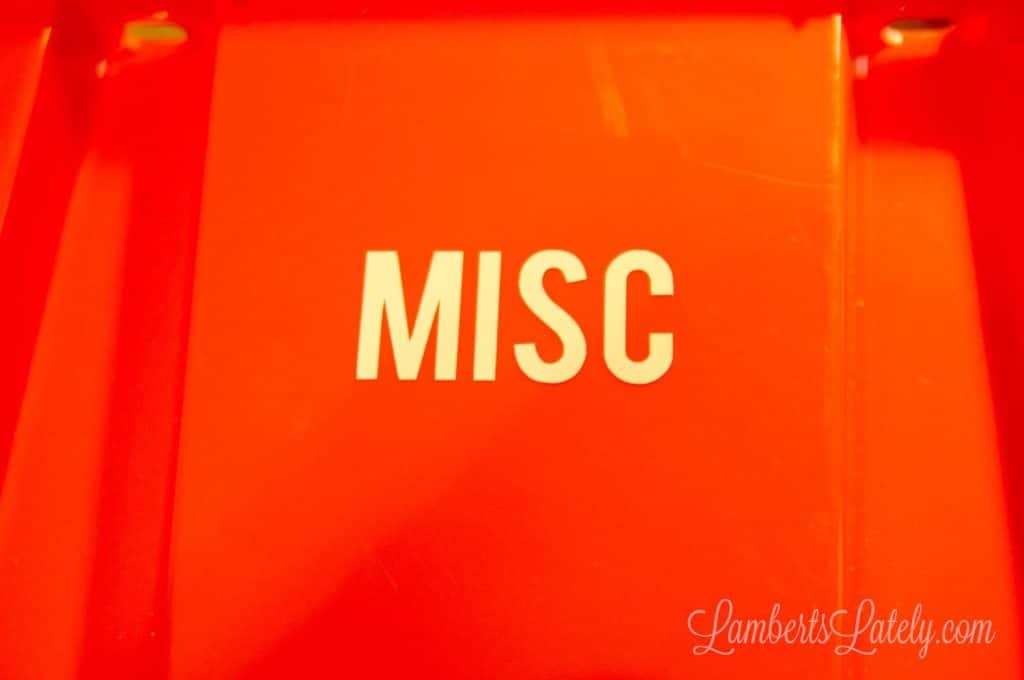 misc label on plastic container from Dollar Tree