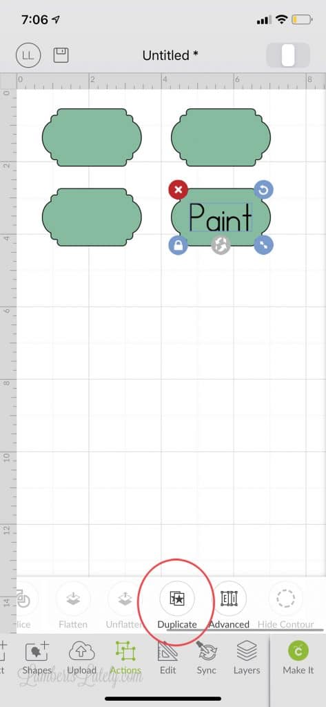 designing labels in cricut iOS app