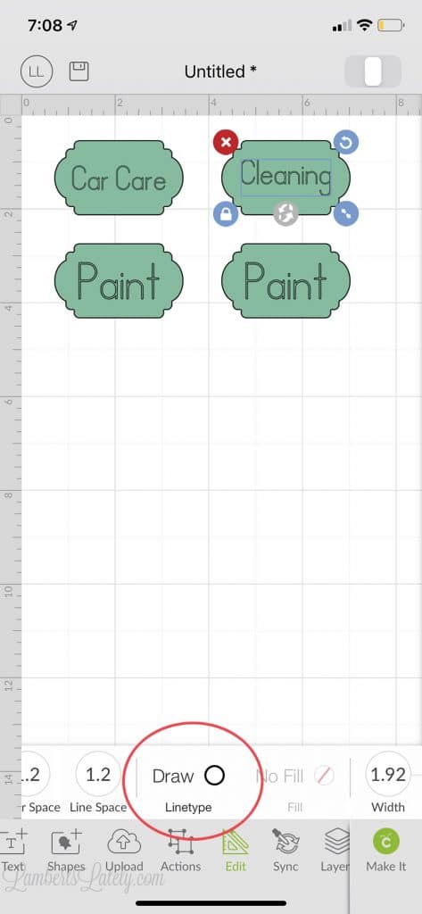 making labels in cricut app on iPhone