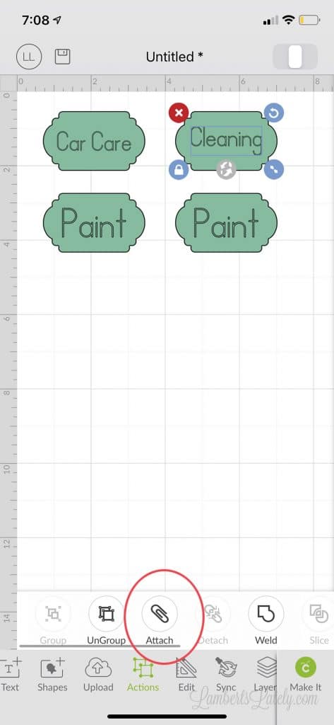 making labels in cricut app in iOS