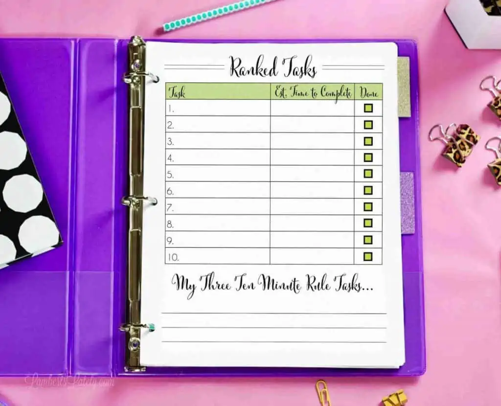 The ten minute rule is a great way to be productive, increase motivation, and better your time management skills. Great for exercise, homework, or cleaning tasks!
