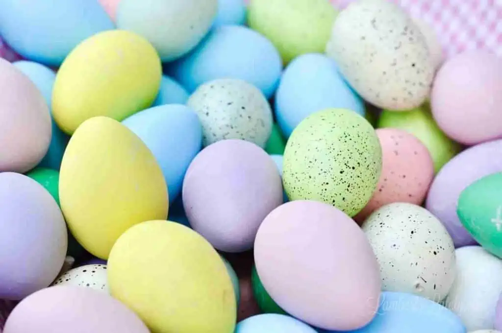 colorful easter eggs.