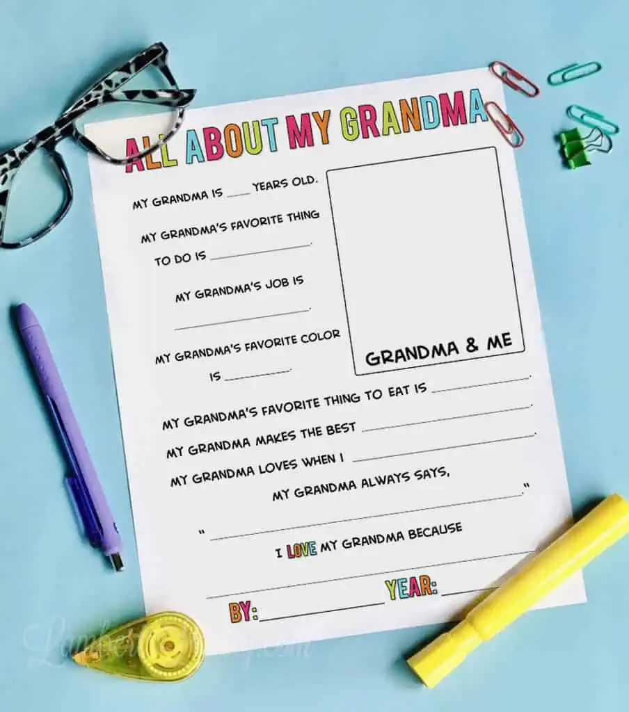 all about my grandma questionnaire.