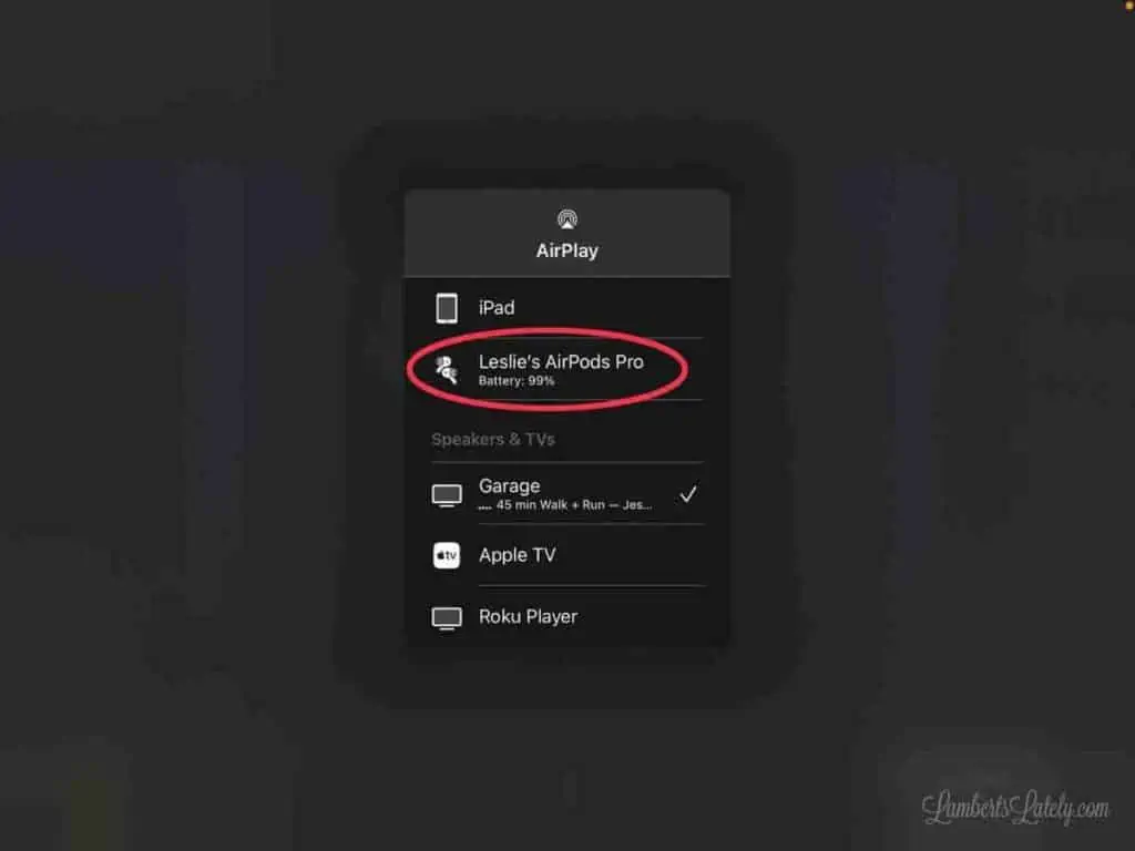 how to connect AirPods to the iPad for a peloton workout