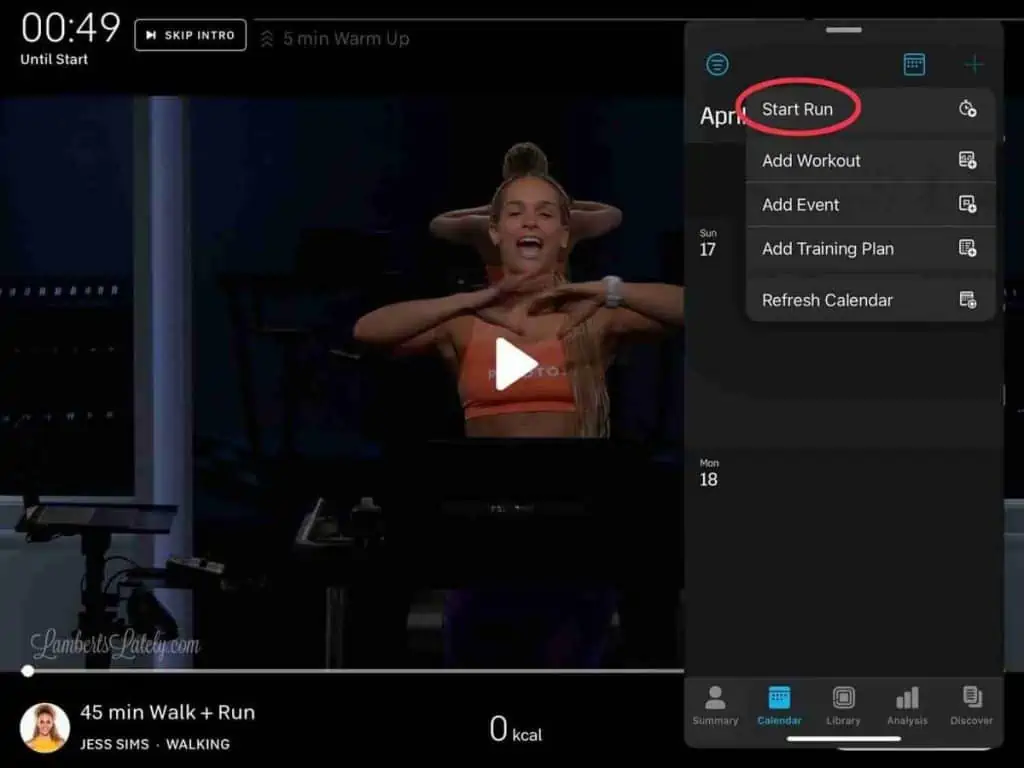 how to start a run in the stryd app on an iPad