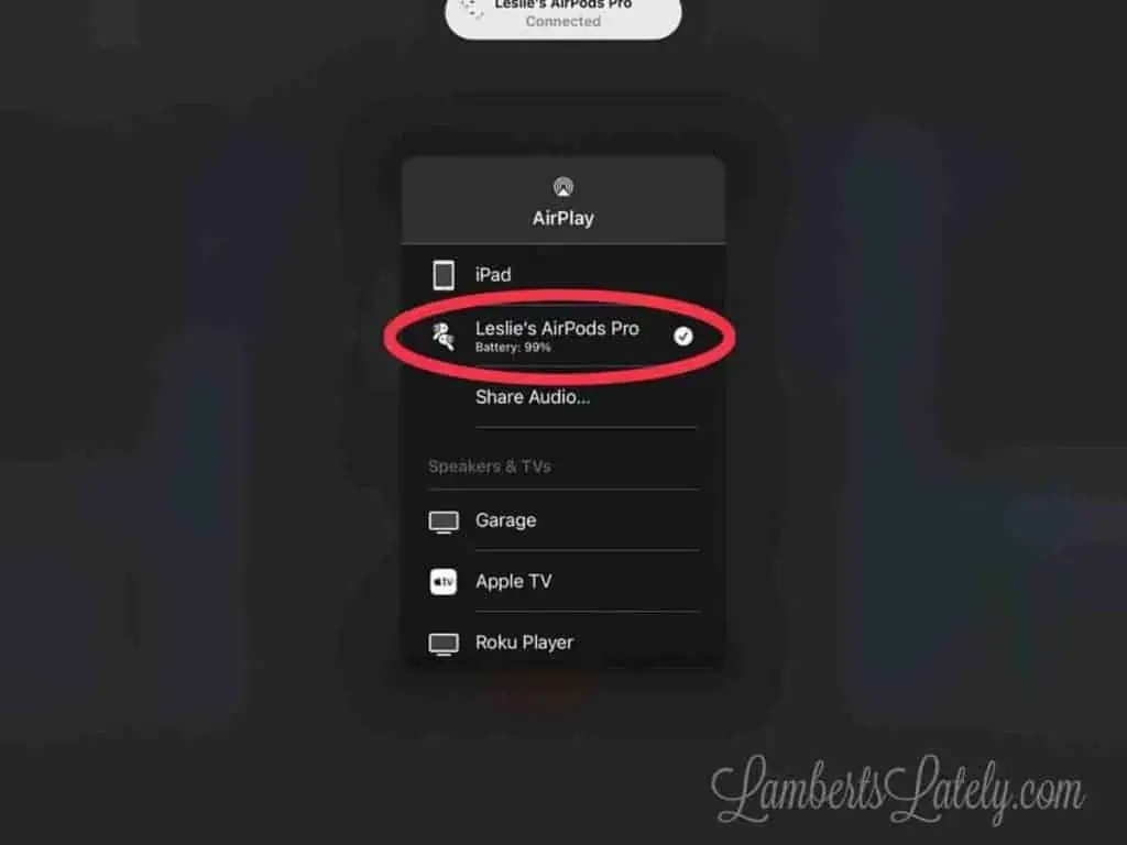 connecting AirPods to the peloton app on an iPad