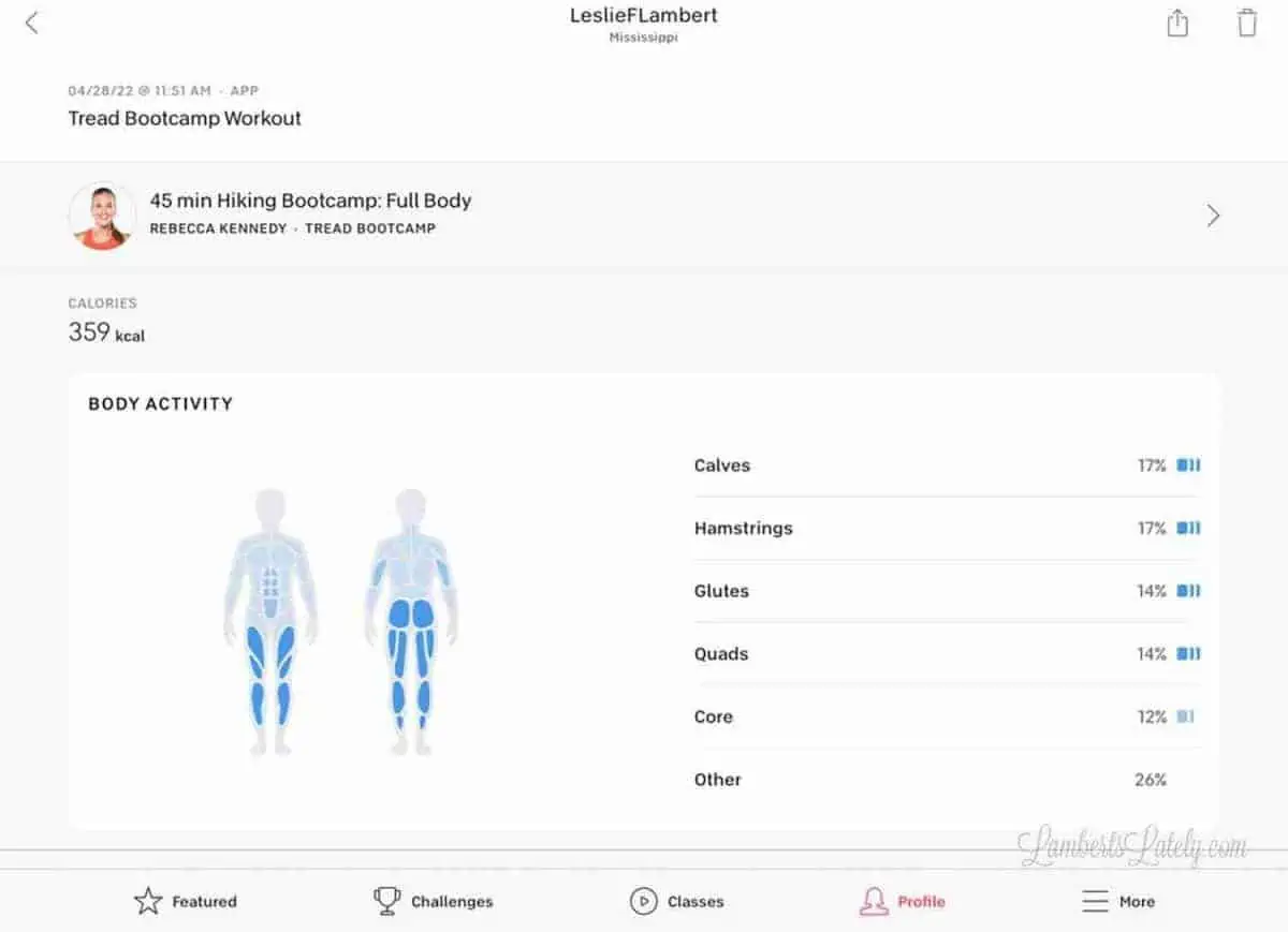 view of a peloton workout in the iPad app