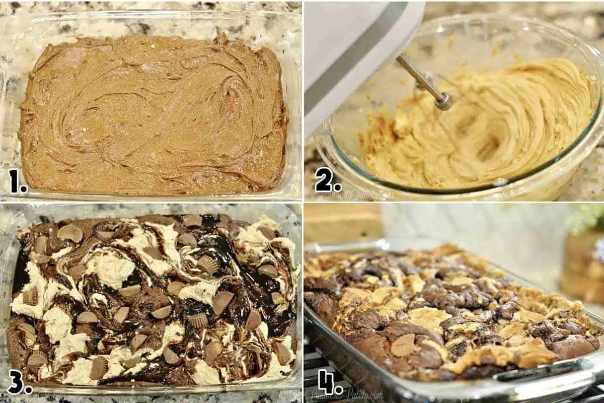 steps to make reese's peanut butter cup cake.