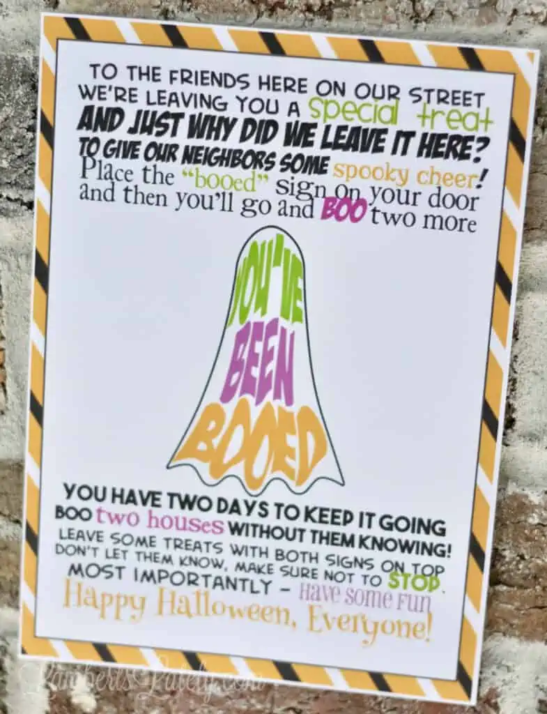 you've been booed sign.