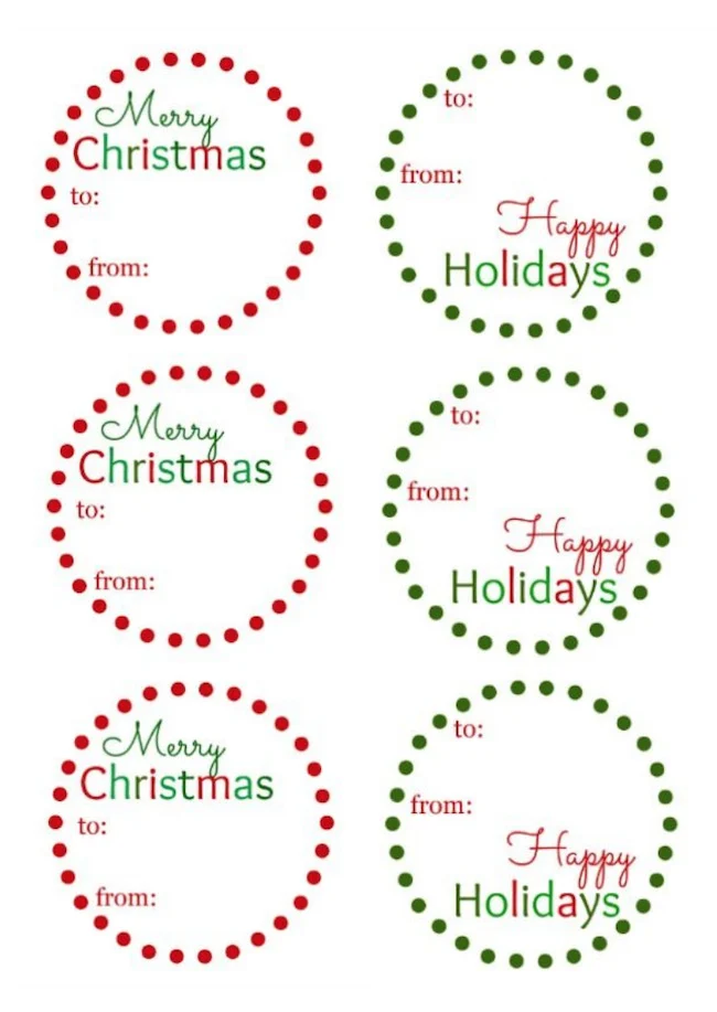 round dotted gift tag.