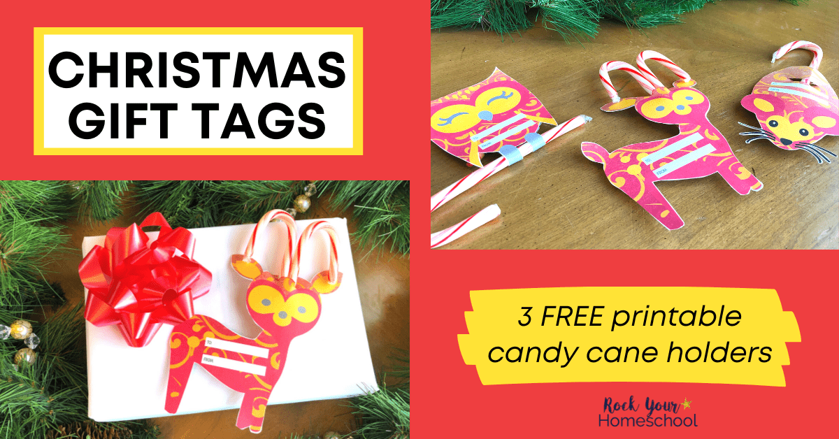 candy cane gift tag printables.