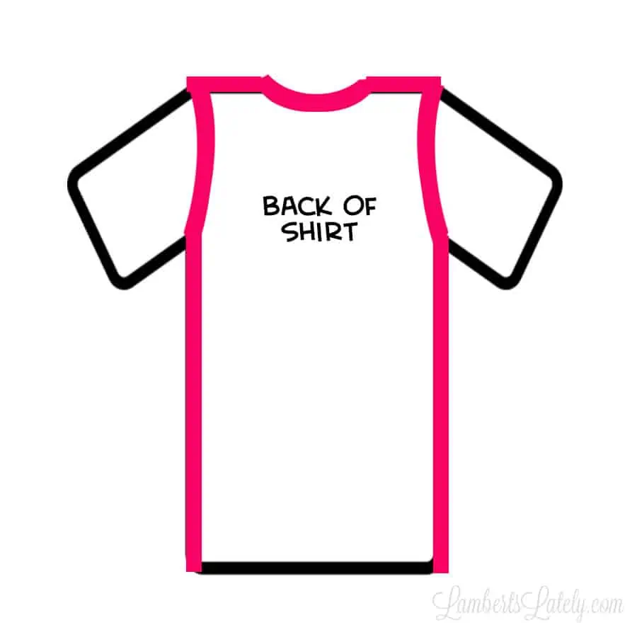diagram of how to cut a design out of a shirt for a quilt.