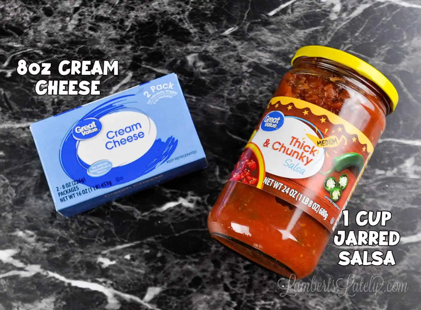 salsa and cream cheese.