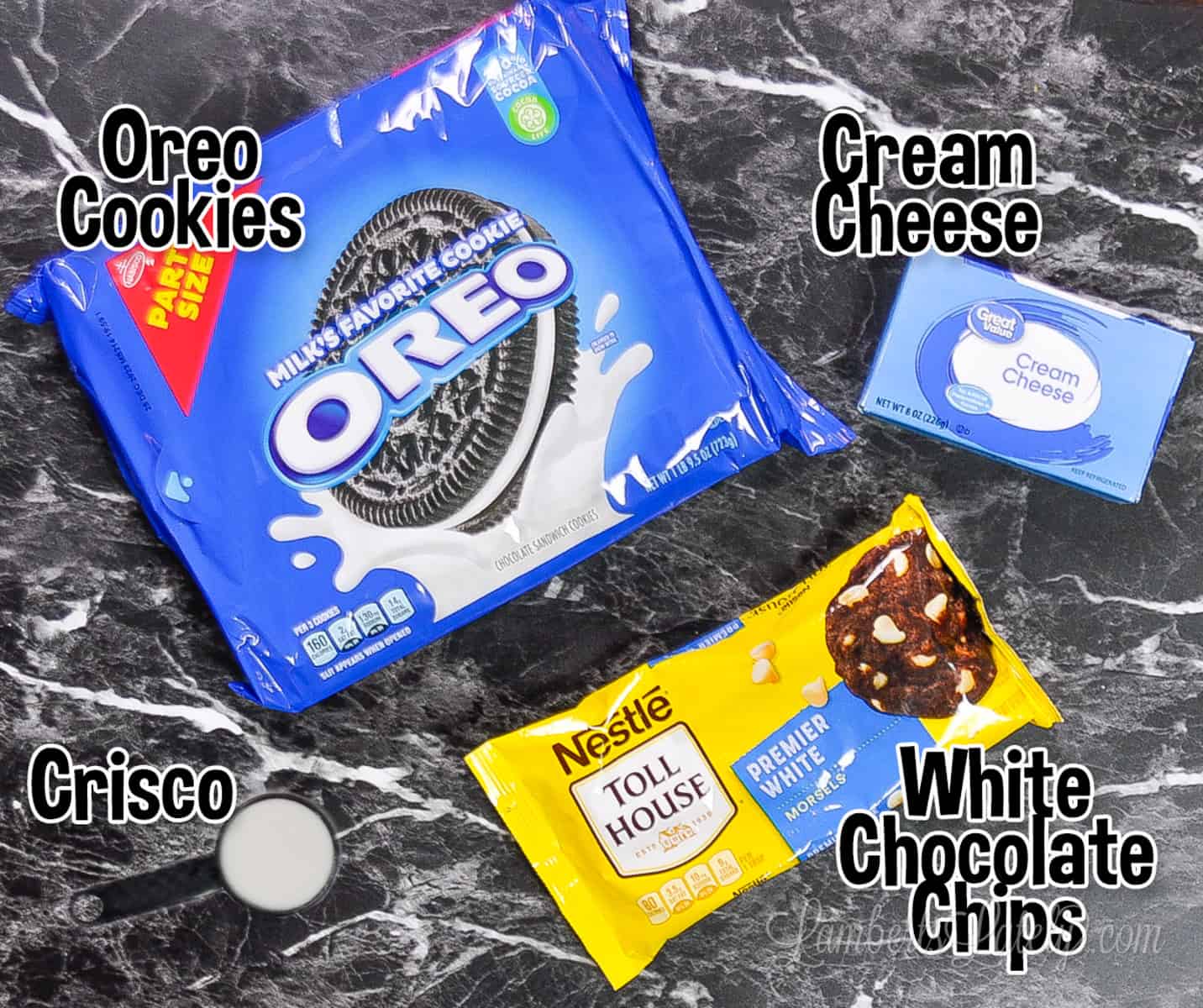ingredients for oreo cake pops.