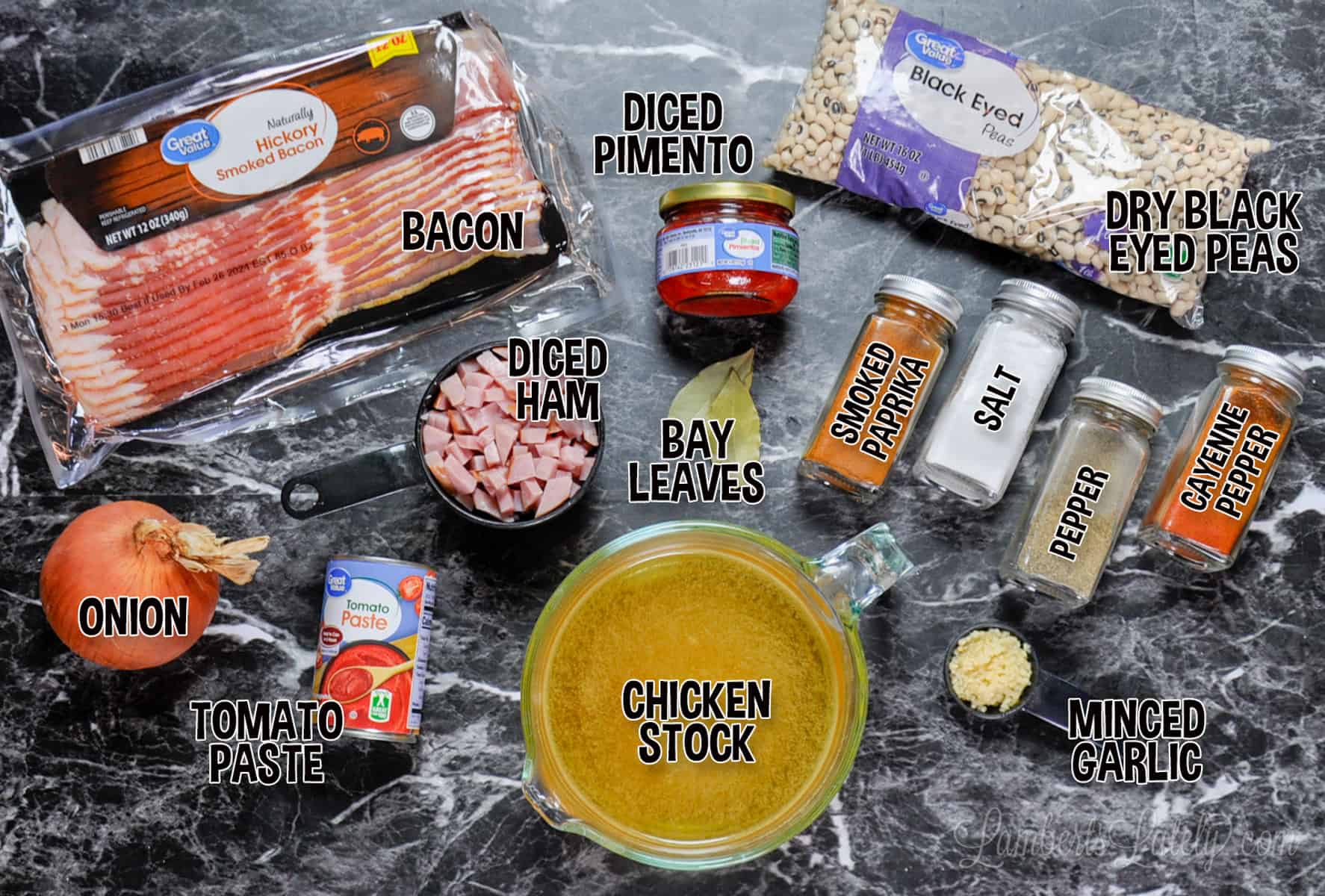 ingredients for instant pot black eyed peas.