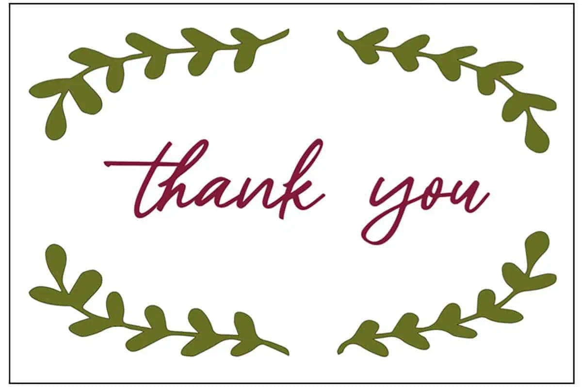 vine thank you card.