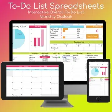 to do list spreadsheets on phone, desktop, and tablet.
