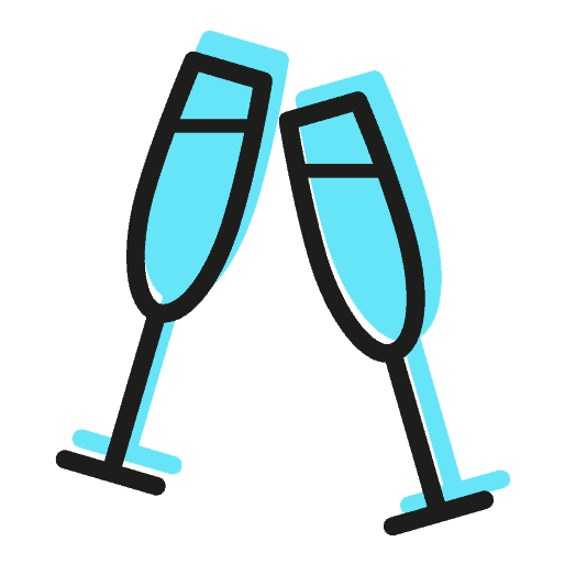 two champagne glasses.