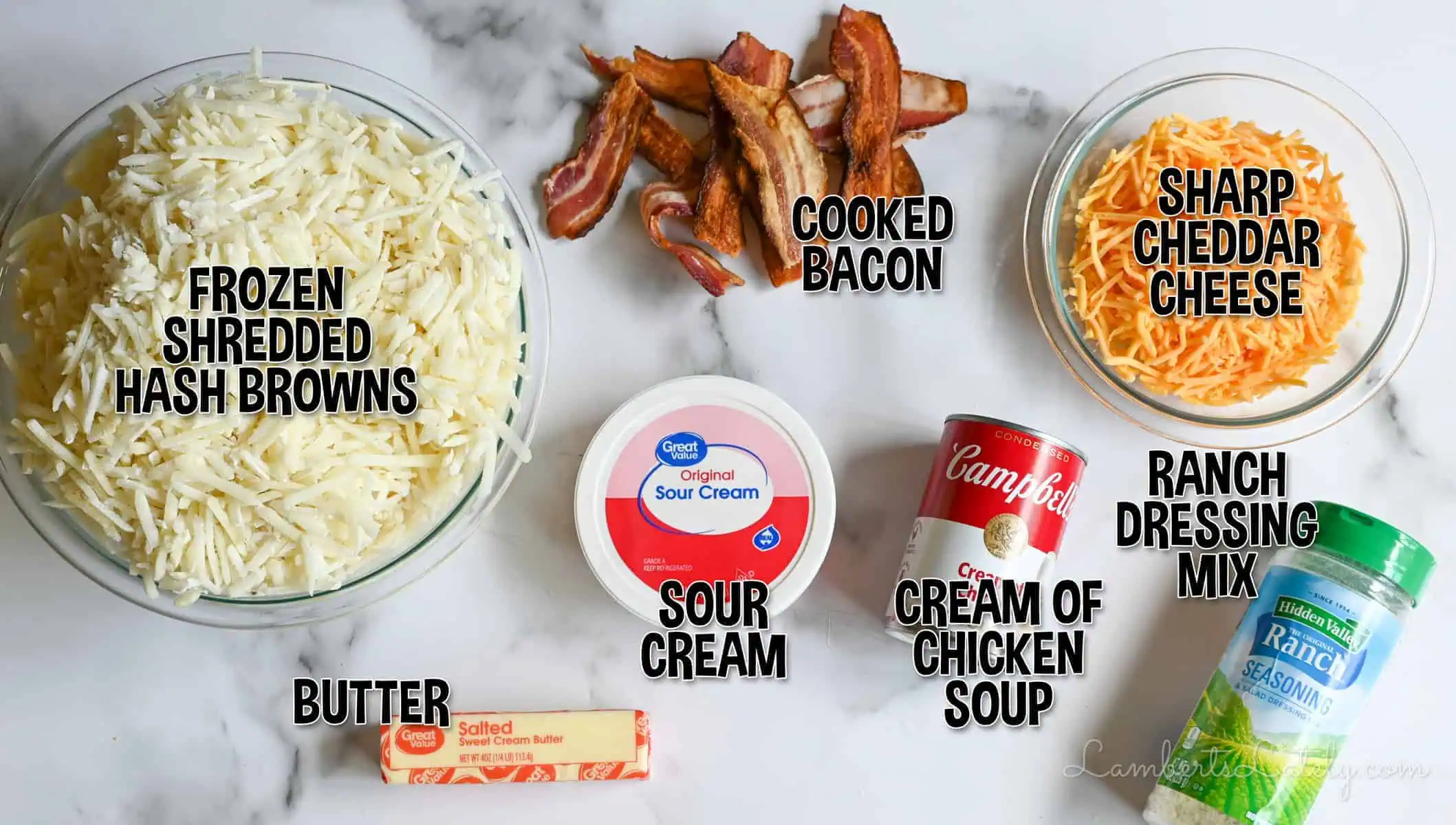 ingredients for crack potatoes.