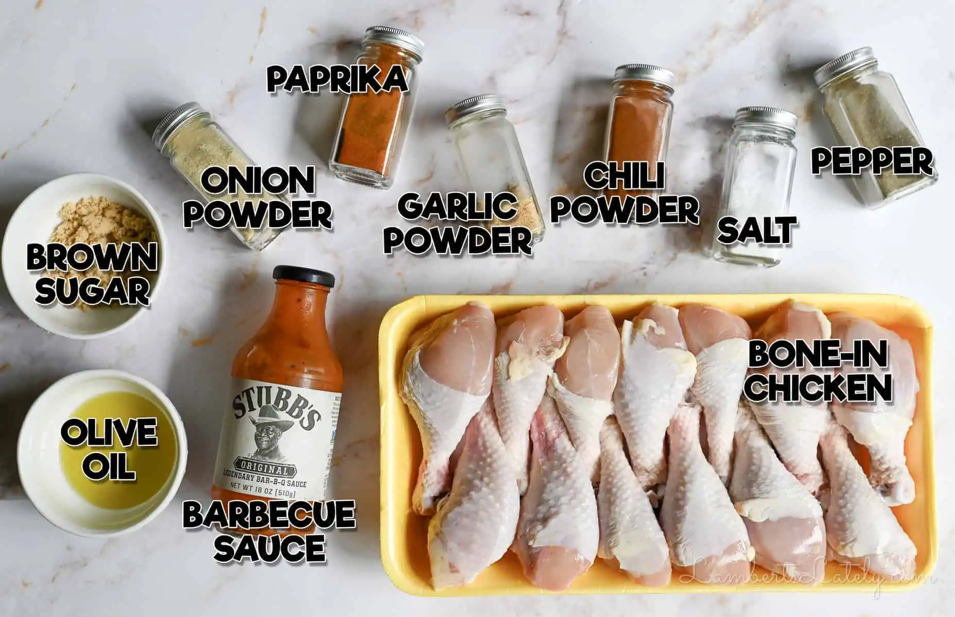 ingredients for air fryer bbq chicken.
