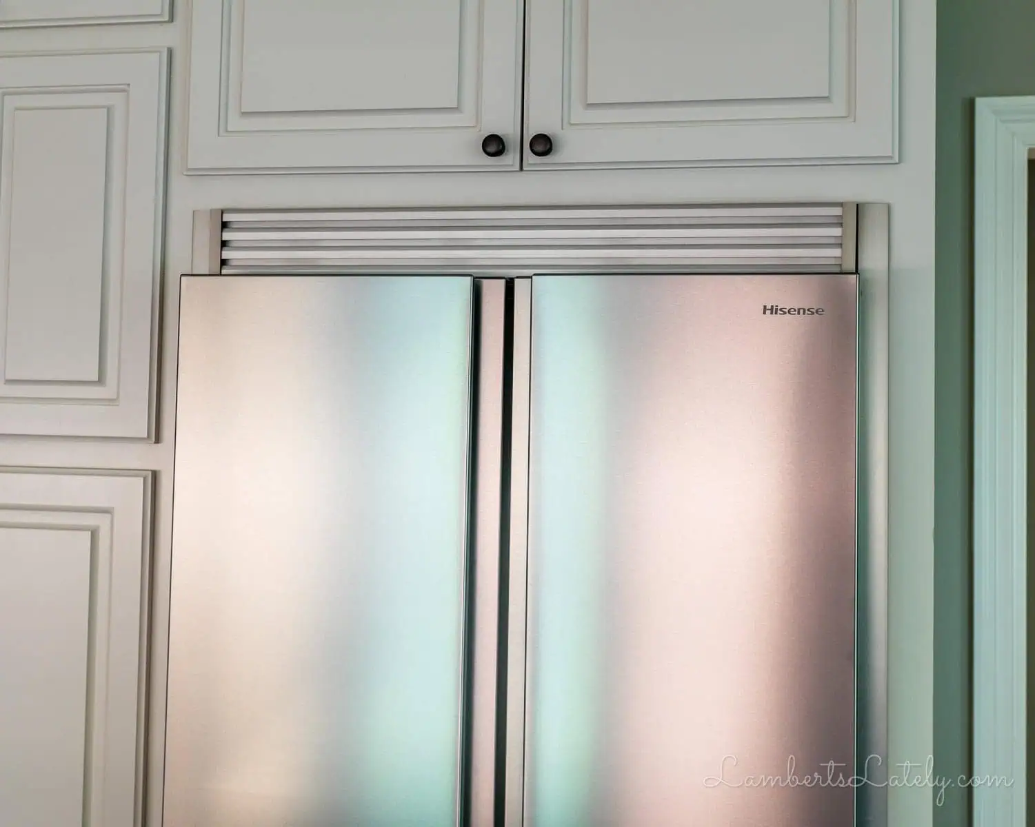 fridge with a trim kit on top.