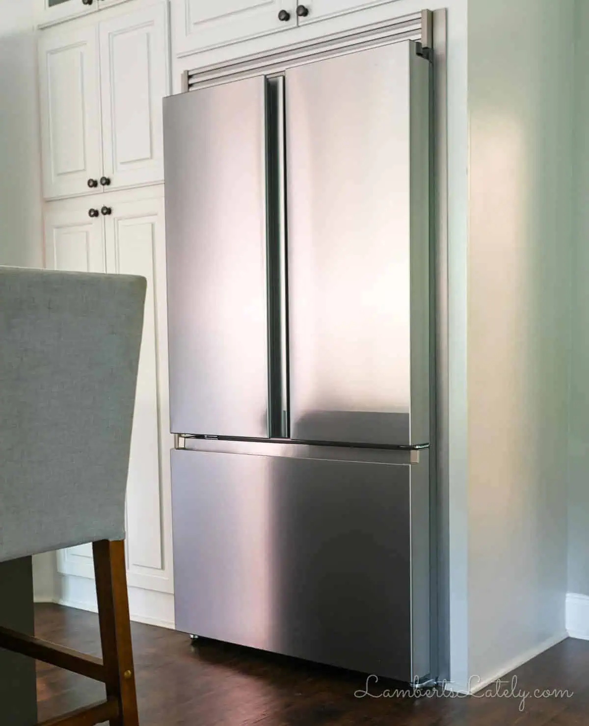 refrigerator with a trim kit.