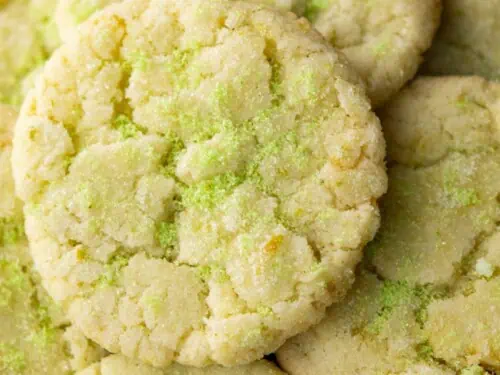 key lime cookies covered in green sugar.