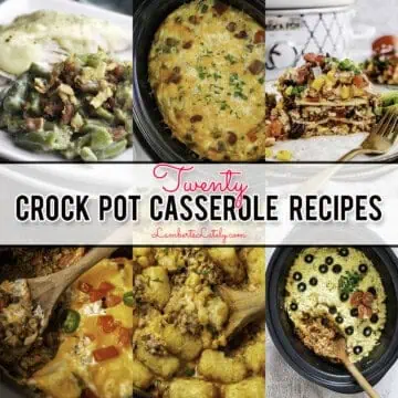 twenty crock pot casserole recipes collage.