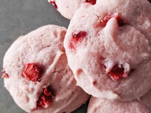 pink strawberry cookies.