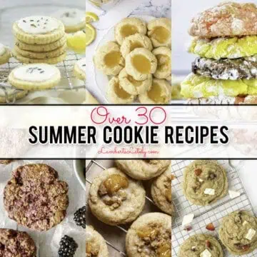 over 30 summer cookie recipes, collage of cookie pictures.