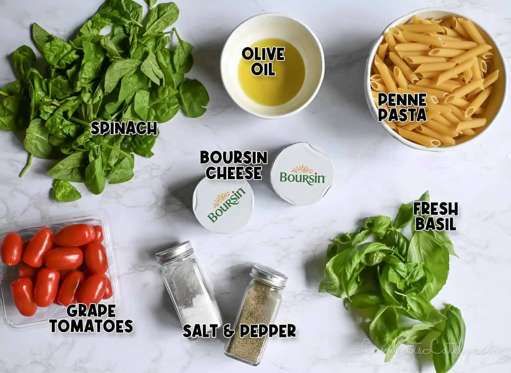 ingredients for tik tok cheese pasta.