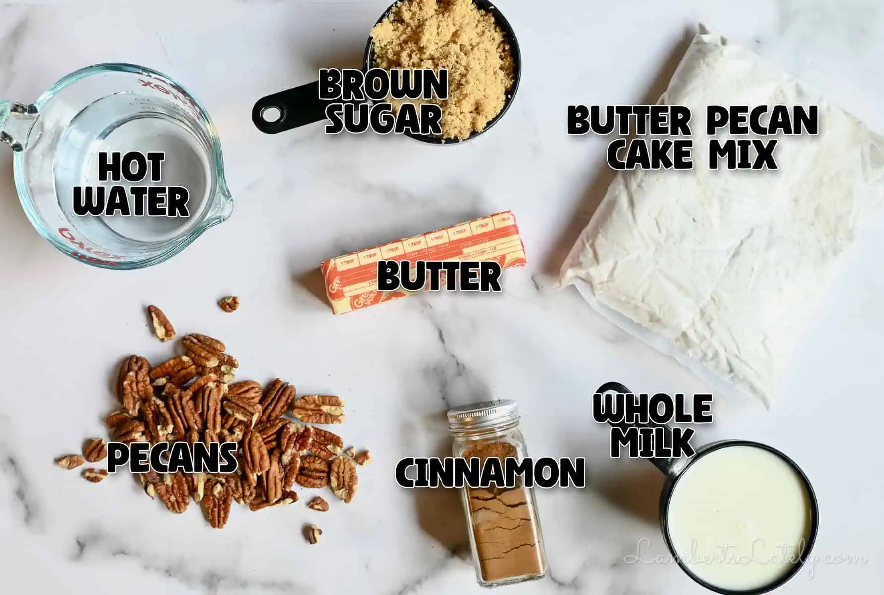 ingredients for pecan cobbler.