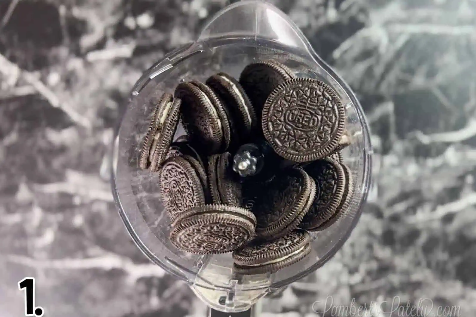 oreos in a food processor.