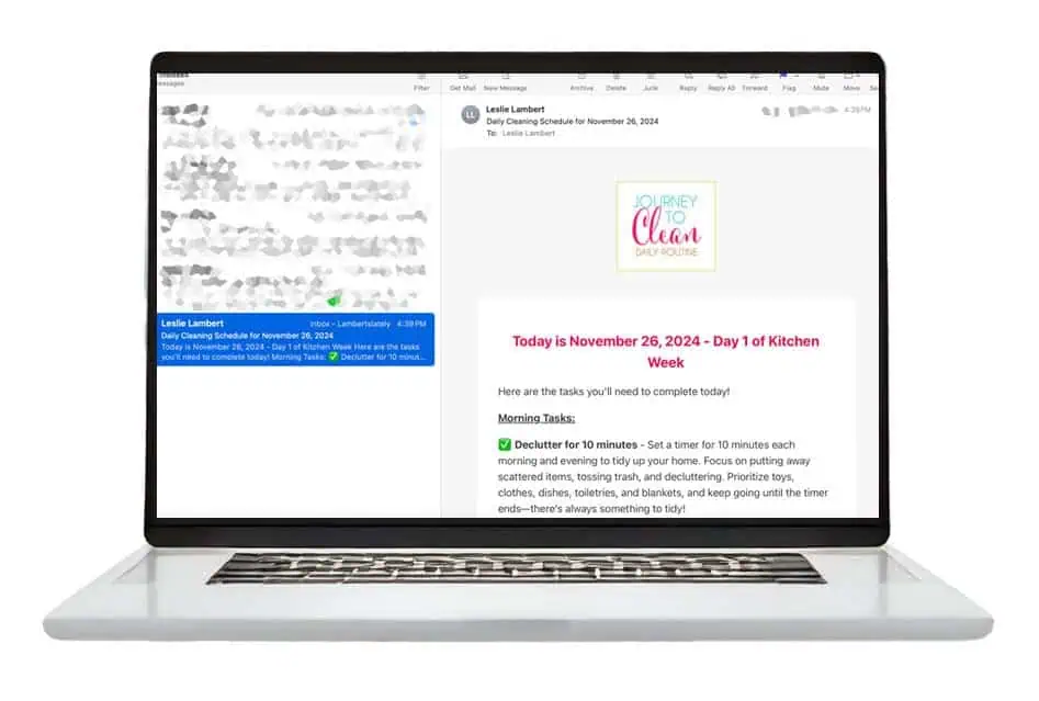 computer screen with an email inbox.