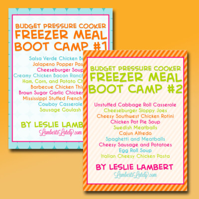 covers for budget freezer meal boot camps 1 and 2.