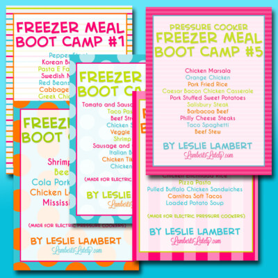 freezer meal boot camps 1-5 covers.