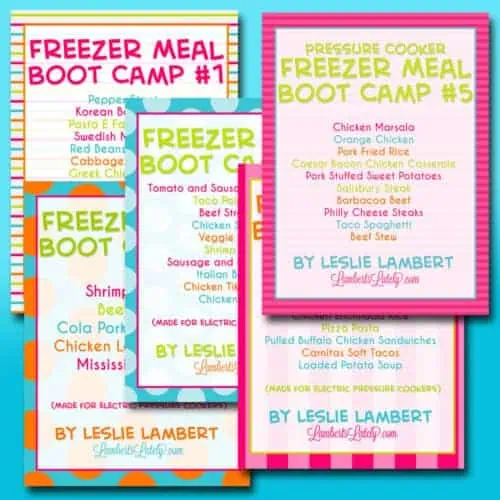 freezer meal boot camps 1-5 covers.