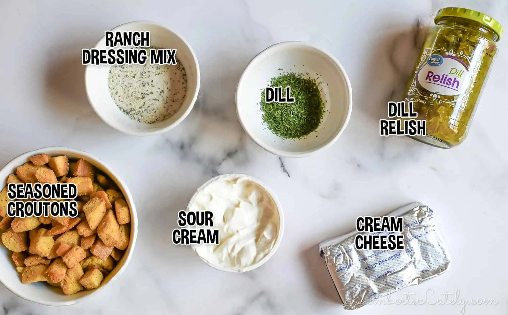 ingredients for fried pickle dip.