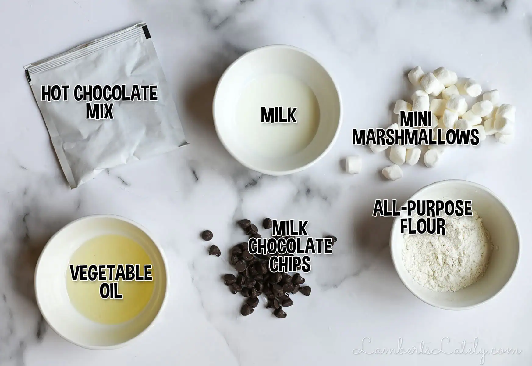 ingredients for hot chocolate mug cake.