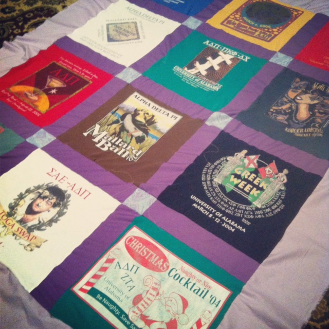quilt front after sewing.