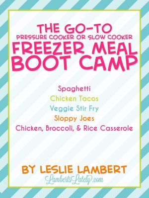 go-to freezer meal boot camp.