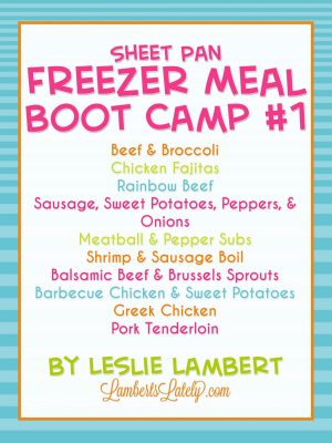 sheet pan freezer meal boot camp.