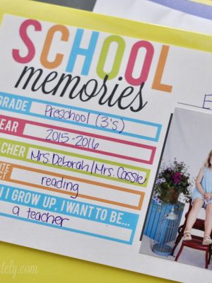 school memories printable on a folder.