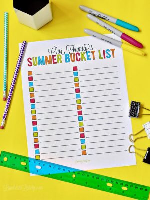 our family's summer bucket list printable.