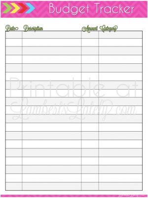 budget tracker printable.