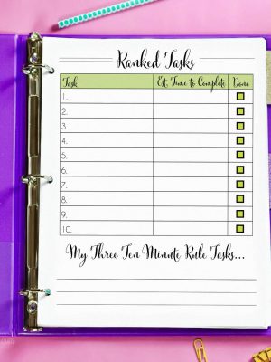 related tasks printable.
